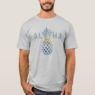 Pineapple Sunset and Blue Ocean Waves Aloha T-Shirt