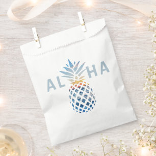 Pineapple Sunset and Blue Ocean Waves Favor Bag