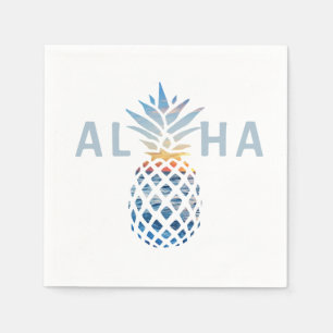 Pineapple Sunset and Blue Ocean Waves Napkins
