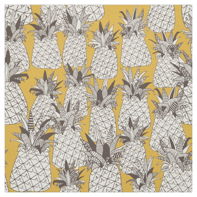 pineapple sunshine yellow fabric (Swatch)