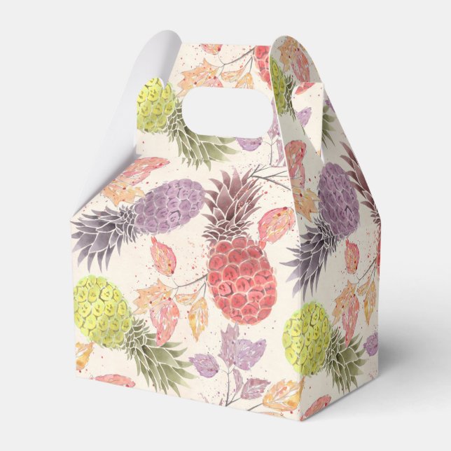 Pineapple, sweet couple favor boxes (Front Side)