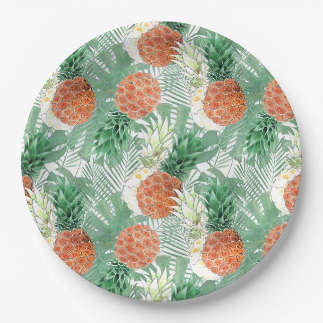Pineapple, sweet couple, fruit paper plates (Front)