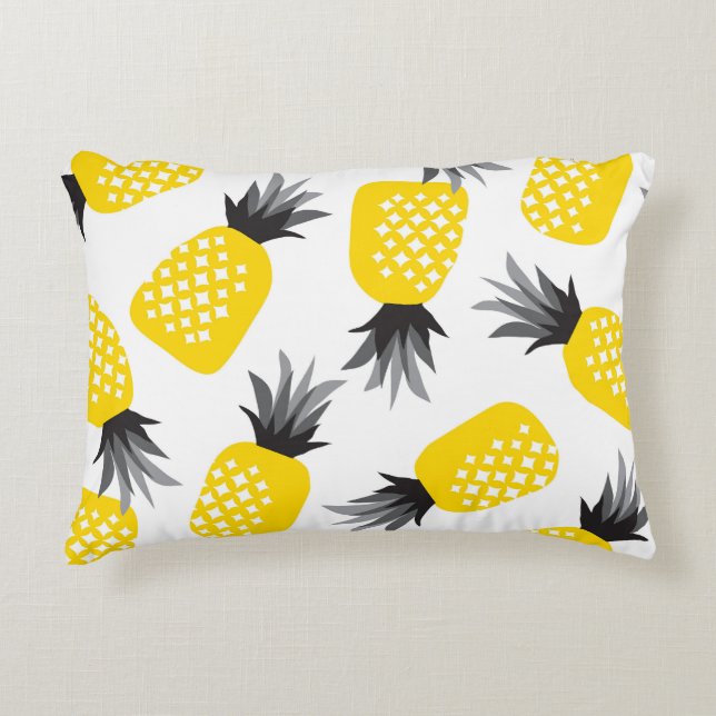 Pineapple Texture, Vintage Summer Pattern. Accent Pillow (Front)