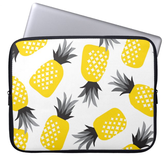 Pineapple Texture, Vintage Summer Pattern. Laptop Sleeve (Front)