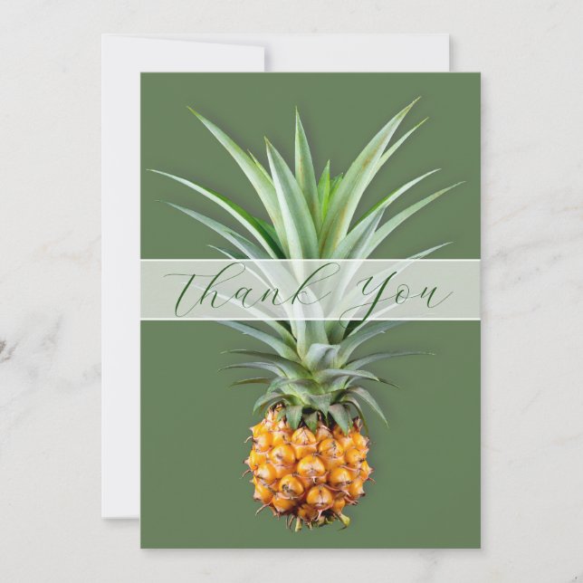 Pineapple Thank You Message Flat Card (Front)
