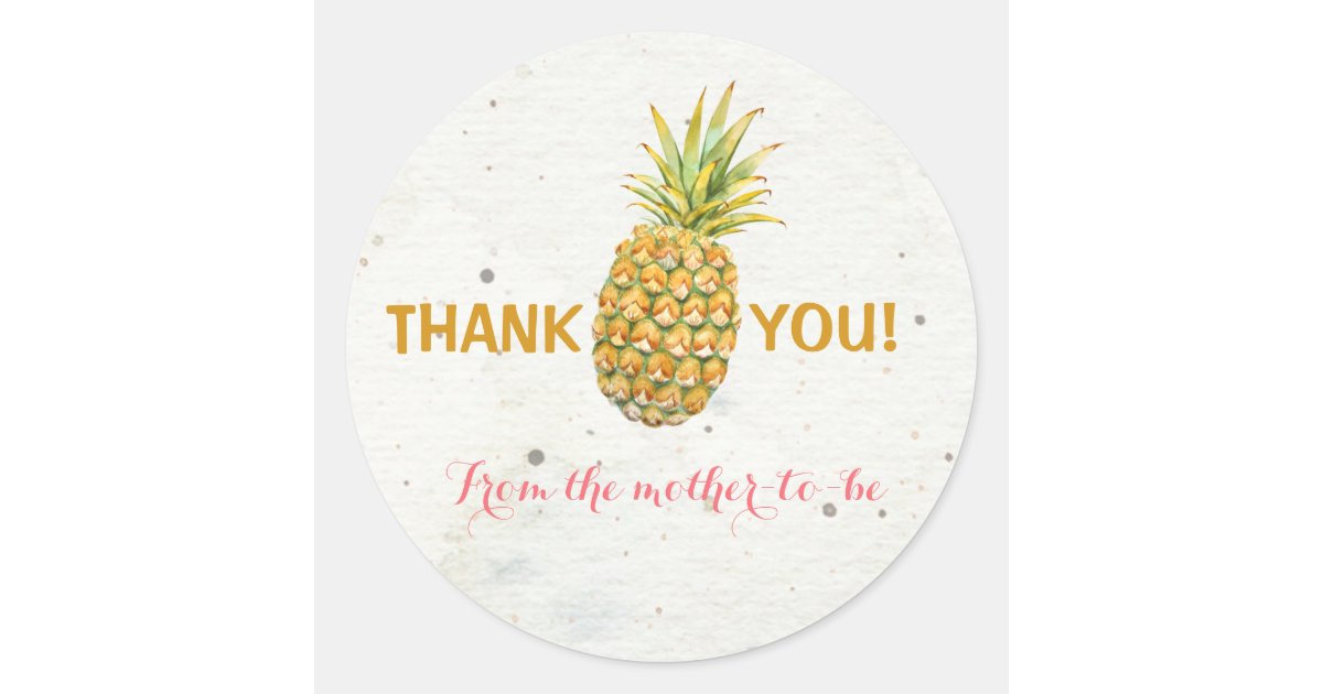 Pineapple Thank You Sticker | Zazzle