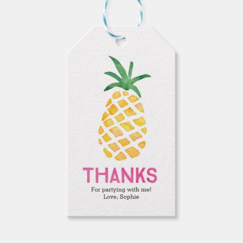 Pineapple Thank you tags  Favour tags