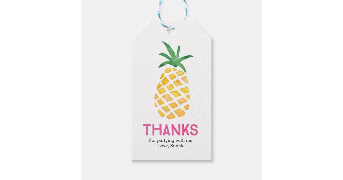 Pineapple Thank you tags | Favour tags | Zazzle