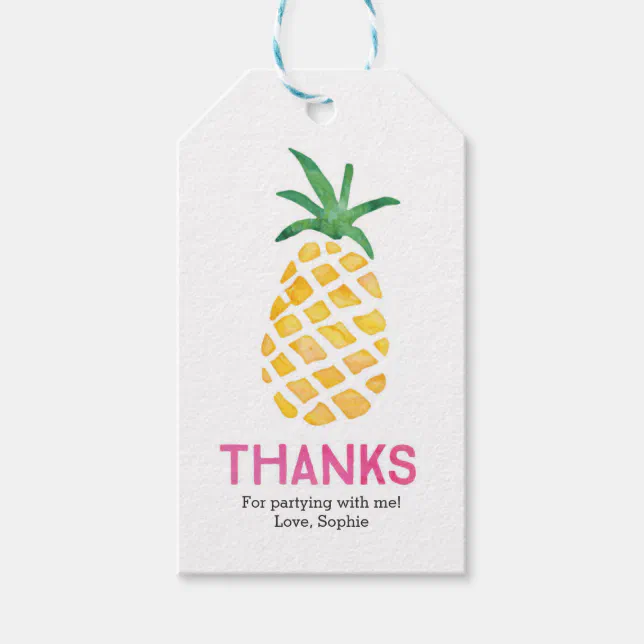 Pineapple Thank you tags | Favour tags | Zazzle