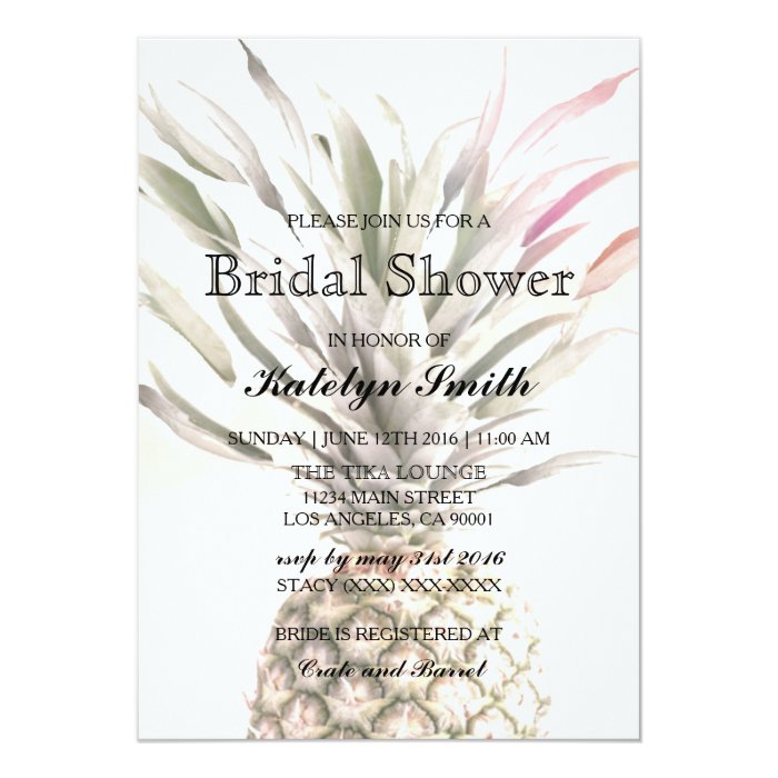 Pineapple Theme Bridal Shower Invitation Zazzle