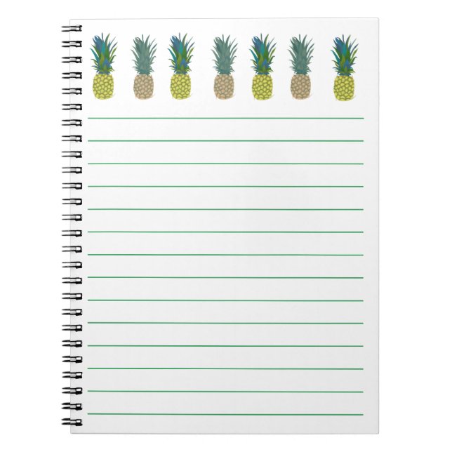 Pineapple themed lined notebooks (Front)