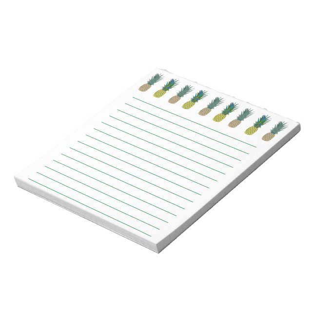Pineapple themed lined notepads (Rotated)
