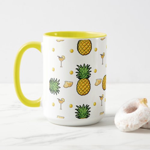 Pineapple Themed Tropical 15 oz Mug
