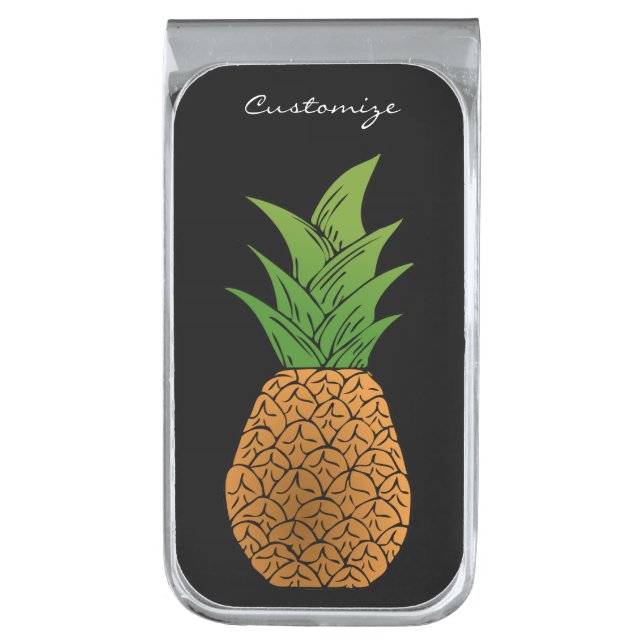 Pineapple Thunder_Cove Silver Finish Money Clip (Front Vertical)