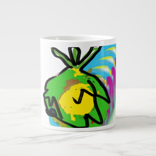 Pineapple  tie dry giant coffee mug (Front)
