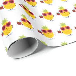 Pineapple Tiki Luau Gift Wrap Paper Tropical