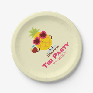 Pineapple Tiki Party Luau Paper Plates