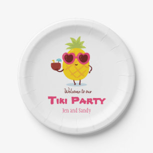 Pineapple Tiki Party Luau Paper Plates