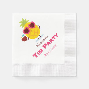Pineapple Tiki Party Personalized Napkins Luau
