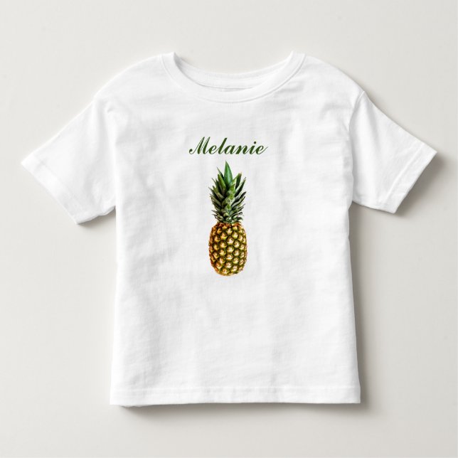 Pineapple toddler t shirt with custom name (Front)