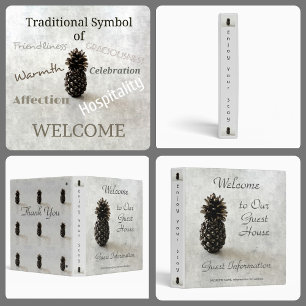 Pineapple Traditional Welcome Guest Information Gr 3 Ring Binder