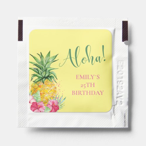 Pineapple Tropical Aloha Party Hawaii Birthday Hand Sanitizer Packet