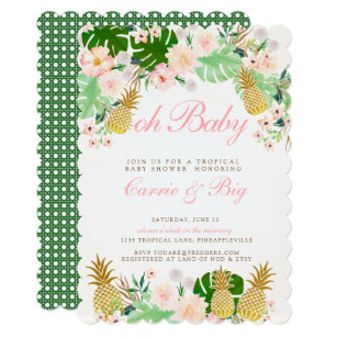 Tropical Baby Shower Invitations Zazzle