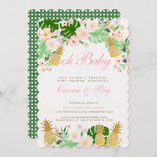 Pineapple Tropical Baby Shower Invite
