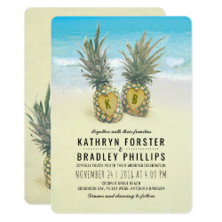 Pineapple Tropical Beach Destination Wedding Card