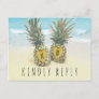 Pineapple Tropical Beach Destination Wedding RSVP Invitation Postcard