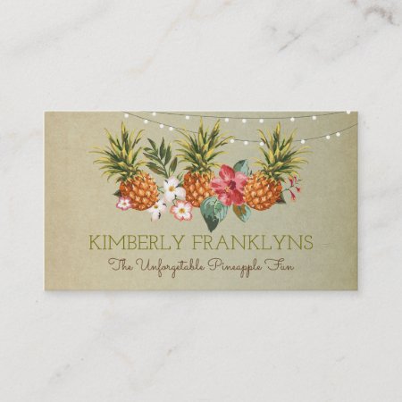 Pineapple Tropical Beach Summer Party Palms Business Card