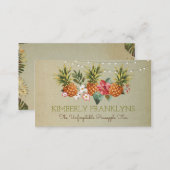 pineapple tropical beach summer party palms business card (Front/Back)