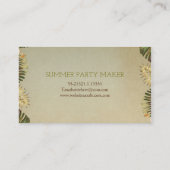 pineapple tropical beach summer party palms business card (Back)