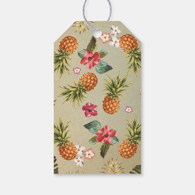 Pineapple Tropical Beach Wedding Gift Tags