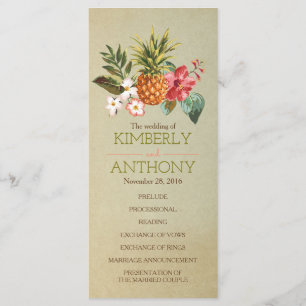 pineapple tropical beach wedding programs