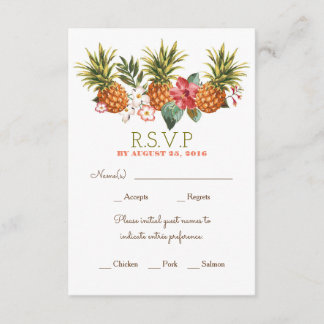 pineapple tropical beach wedding rsvp