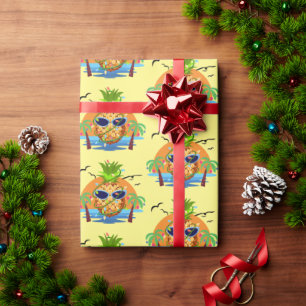 Pineapple Tropical Christmas Gift Wrapping Paper