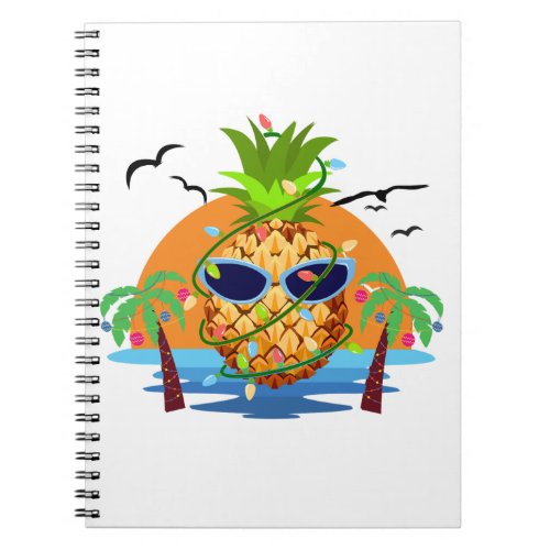 Pineapple Tropical Christmas Spiral Notebook