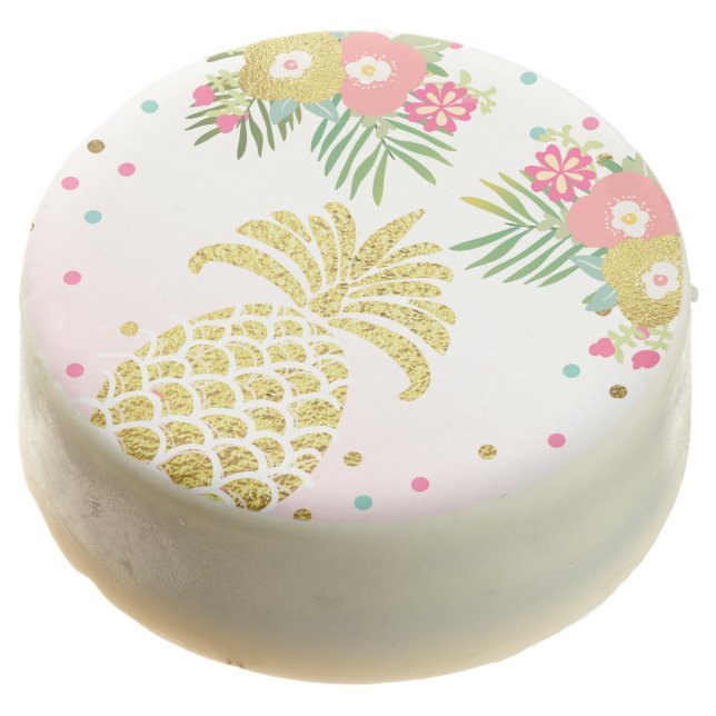 Pineapple Tropical cookies Aloha Luau Hawaii favor (Angled)