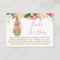 Pineapple Tropical Floral Baby Shower Book Request Enclosure Card