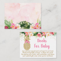 Pineapple Tropical Floral Baby Shower Book Request Enclosure Card