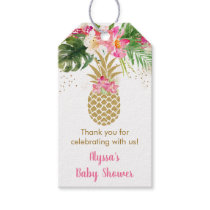 Pineapple Tropical Floral Baby Shower Gift Tags