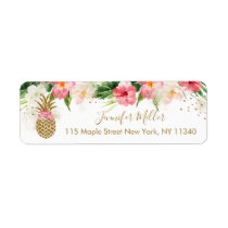 Pineapple Tropical Floral Baby Shower Label