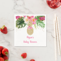 Pineapple Tropical Floral Baby Shower Napkins