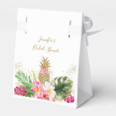 Pineapple Tropical Floral Bridal Shower Favor Boxes (Back Side)