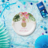 Pineapple Tropical Floral Bridal Shower Paper Plates (Party)
