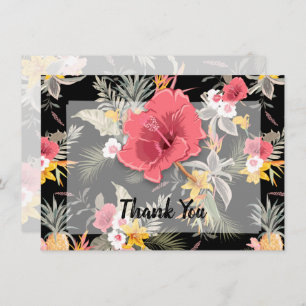Pineapple Tropical Floral Thank You Card