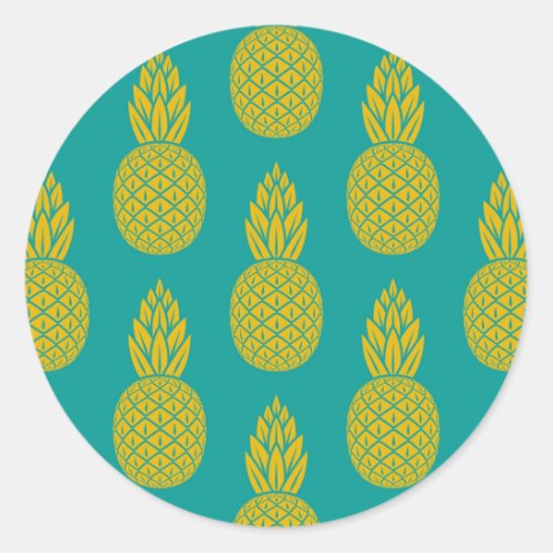 Pineapple Tropical Fruit Classic Round Sticker