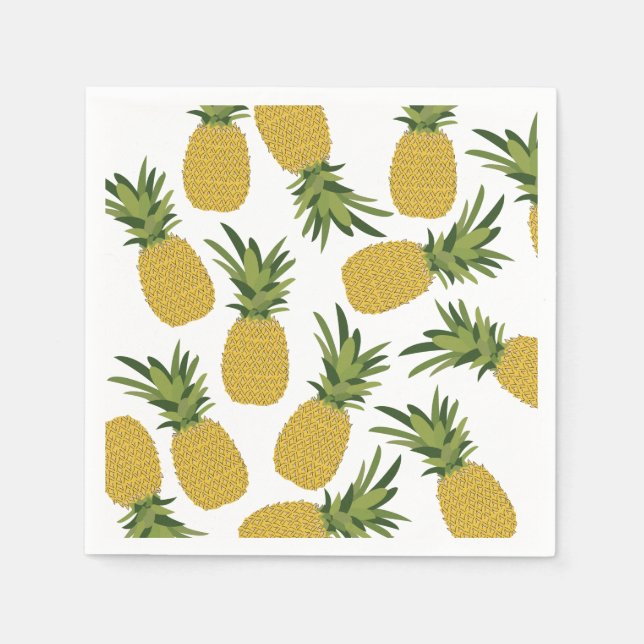 Pineapple Tropical Fruit Design Napkins (Front)