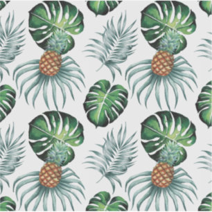 Pineapple Tropical fruit & leaf watercolor pattern Sticker